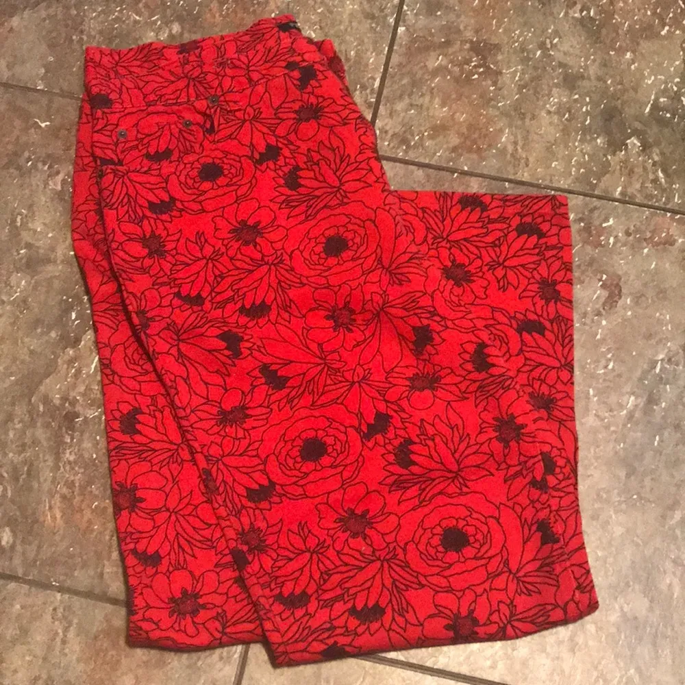 Vintage 90’s Bill brass red floral jeans 14 bohemian - Image 7