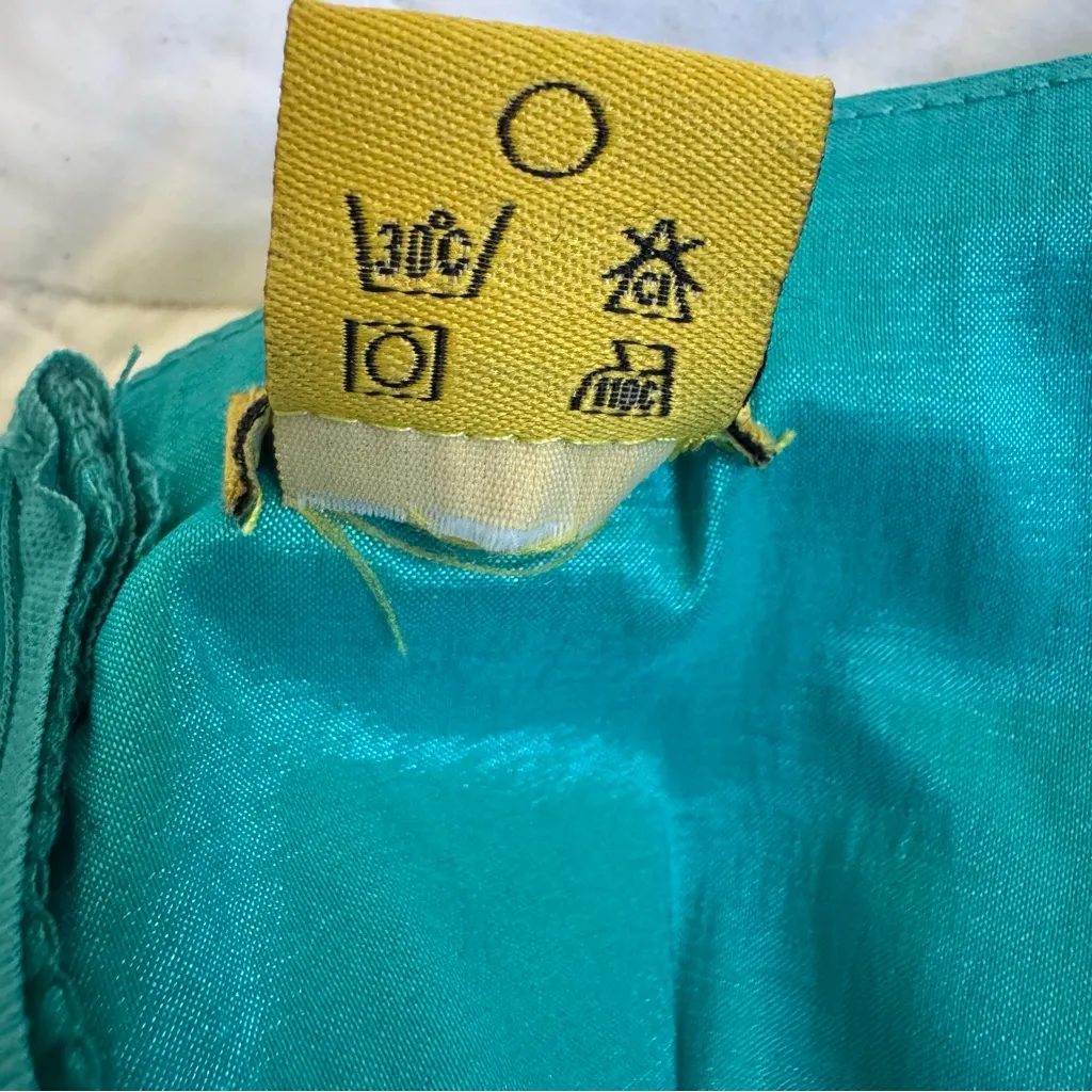 Daisy Turquoise Gown Maxi Dress Size S Lace Bodice Mermaidcore Ethereal Stretch Green - Image 7