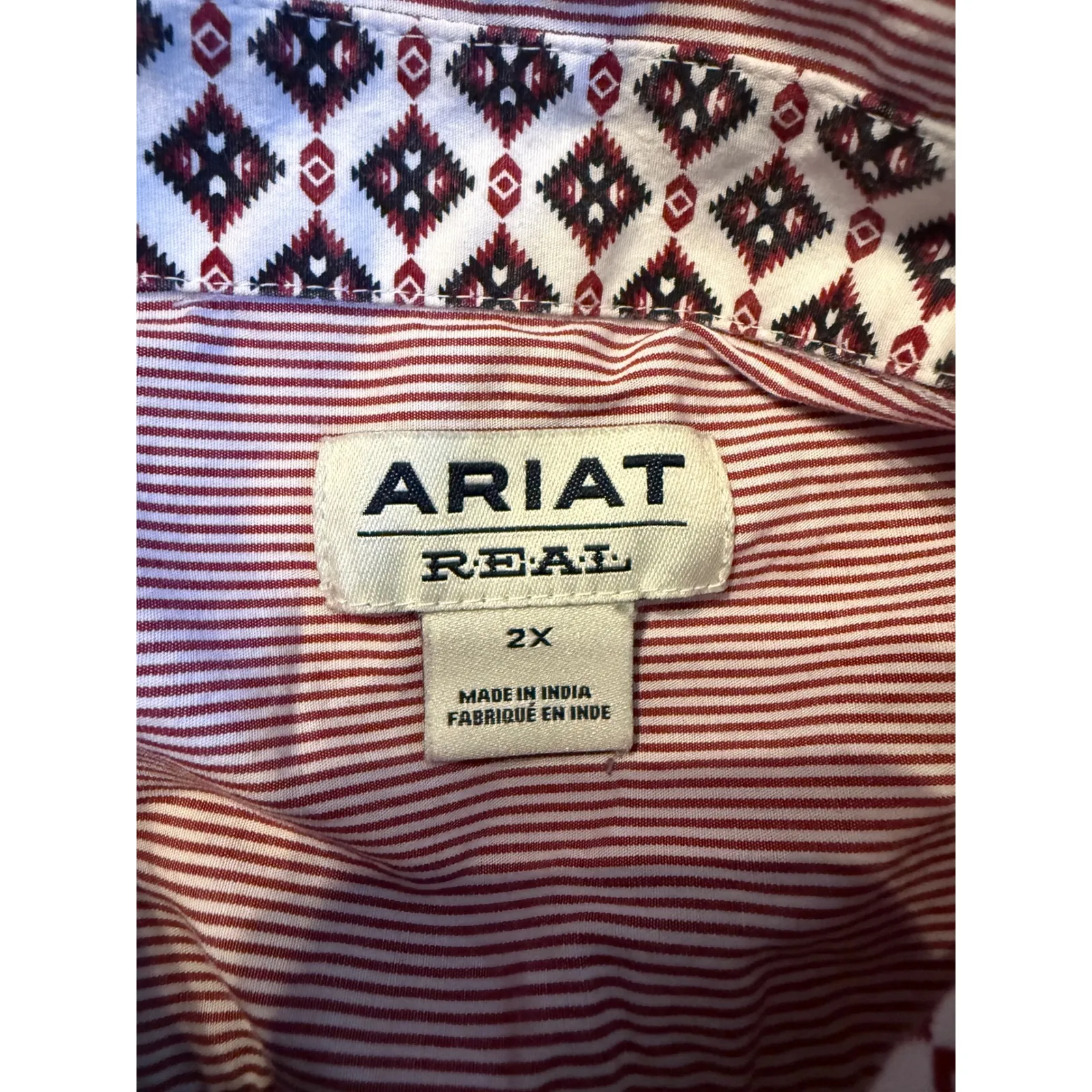 Ariat Kirby Stretch Shirt Women's Size 2X Long Sleeve Western Button Red Striped - Image 5