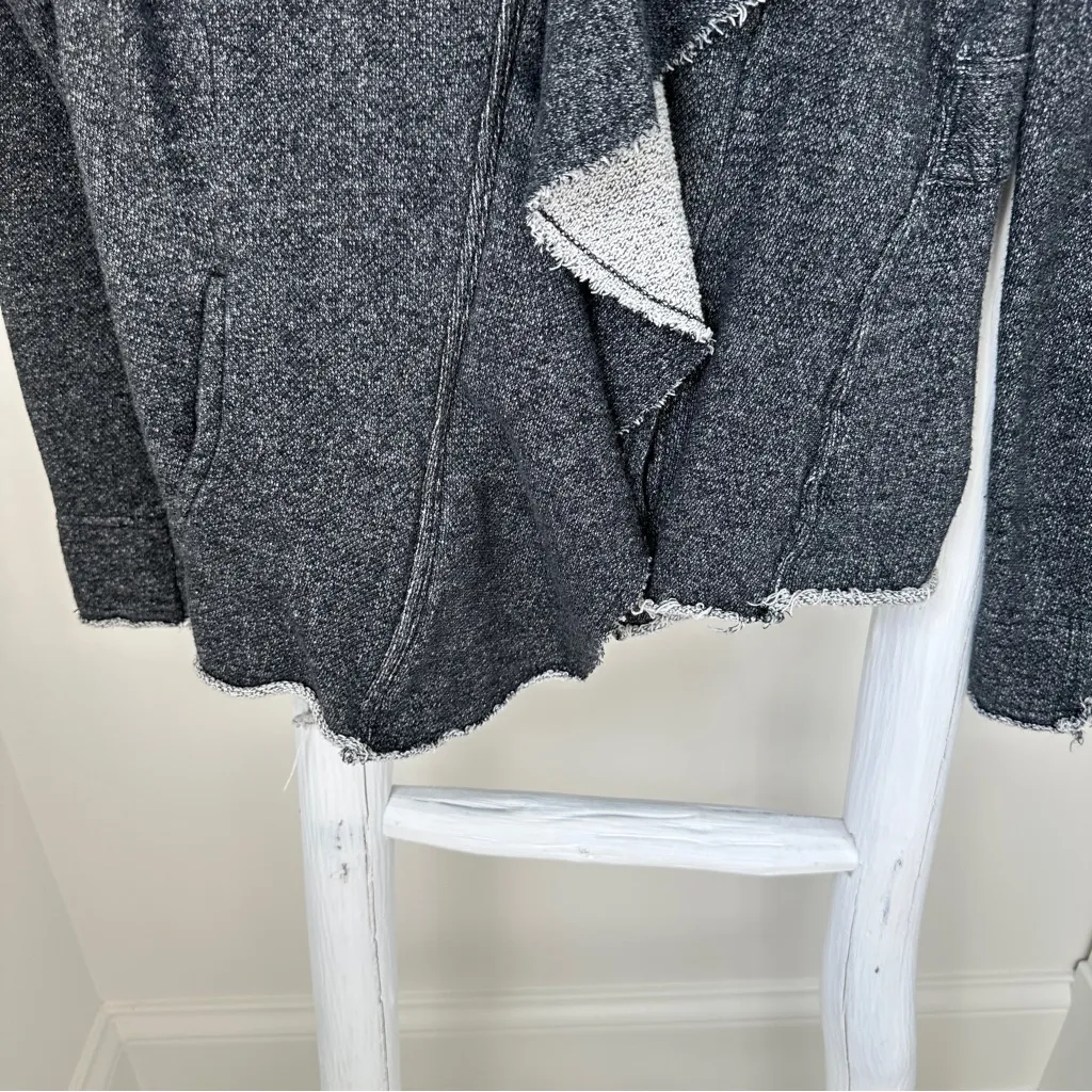 Blanc Noir Draped Front Grey Zippered Lightweight Jacket Size Large - Image 6