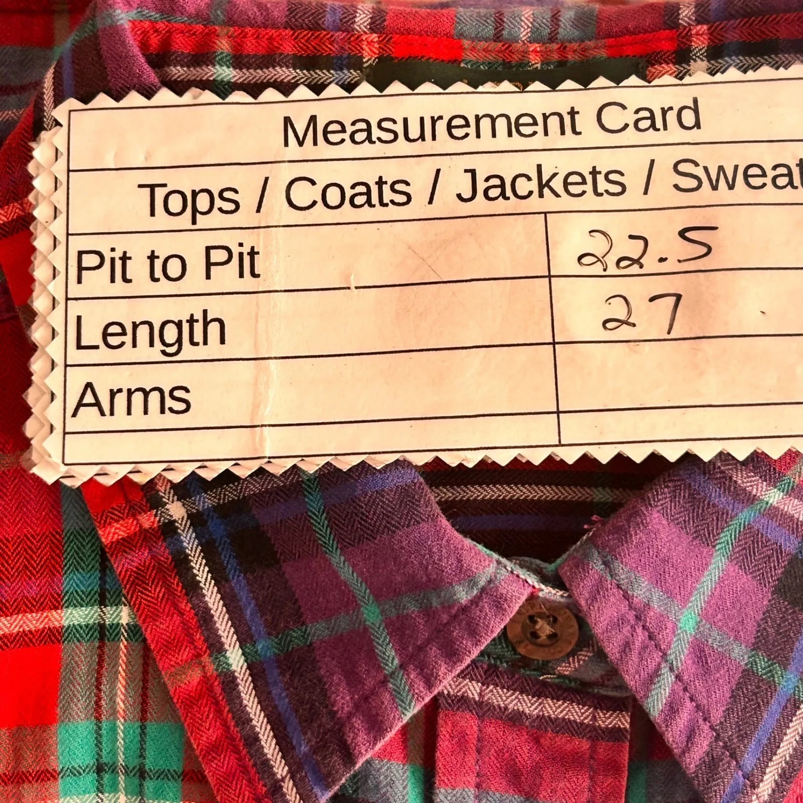 Lauren Ralph‎ Lauren Tartan Button Up Top Purple Red XL - Image 8