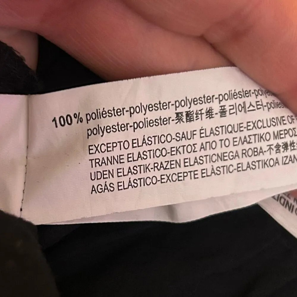 Zara Solid Black Eyelet Hem Sleeveless Midi Dress Size Small - Image 5