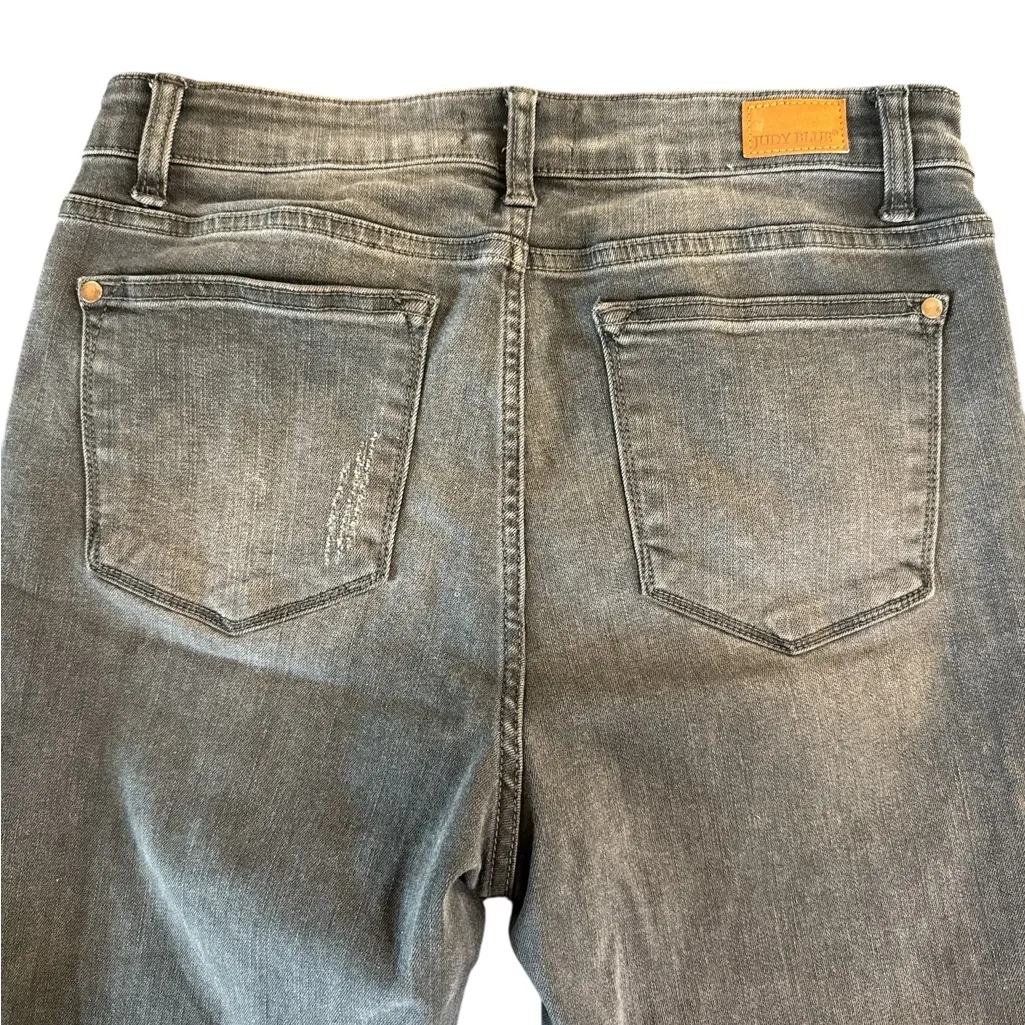 Judy Blue ‎ Women's Ankle Distressed Black Jeans - Image 3