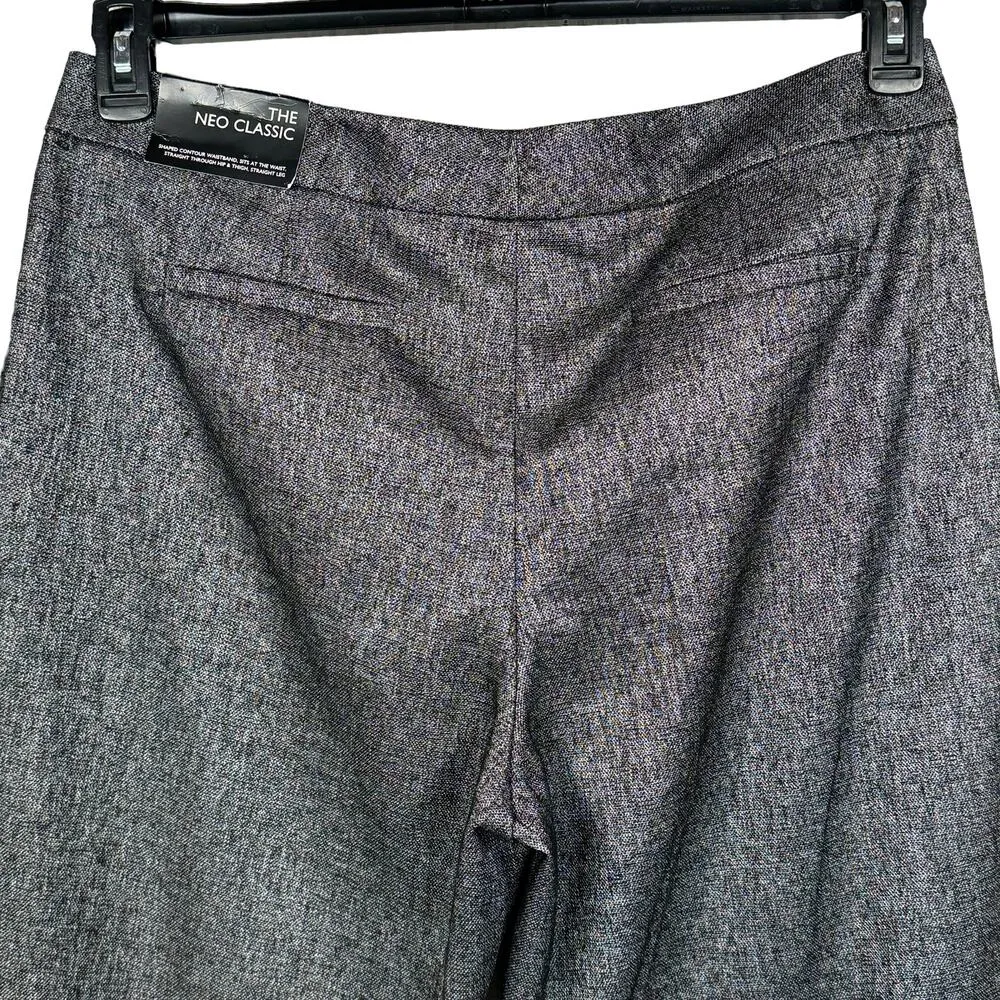 Nine West SZ 12 Neo Classic Dress Pants Straight Flat Front Pockets Black Ivory - Image 5