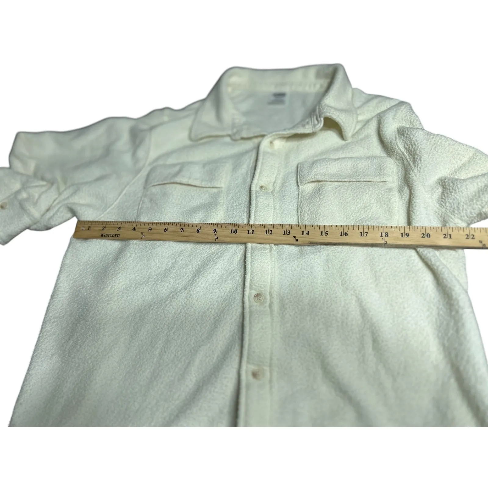 Victoria's Secret PINK Cream Sherpa Fleece Button Down Shirt‎ Jacket Women's L/G White Size undefined - Image 4