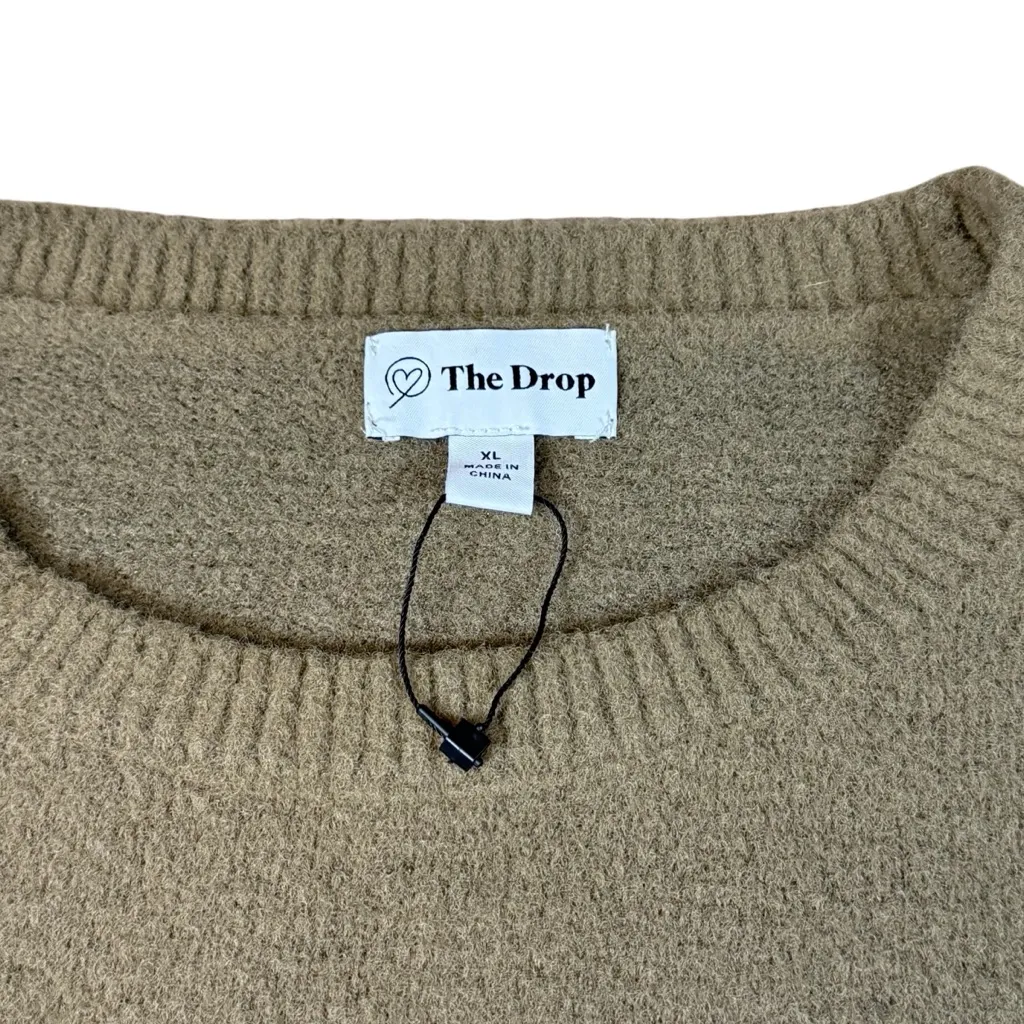 The Drop Women's Brown Pullover Cinched Sweater XL Green - Image 2