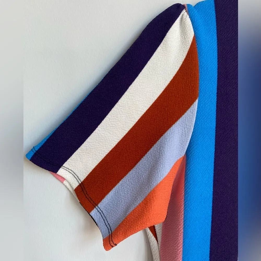 LuLaRoe Fit and Flare shirt Sleeve Striped Dress size Medium ST - Image 5