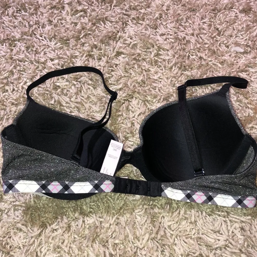 Victoria’s Secret sparkly bra lined denim bra size 34C everyday wear bra gray​​ - Image 3