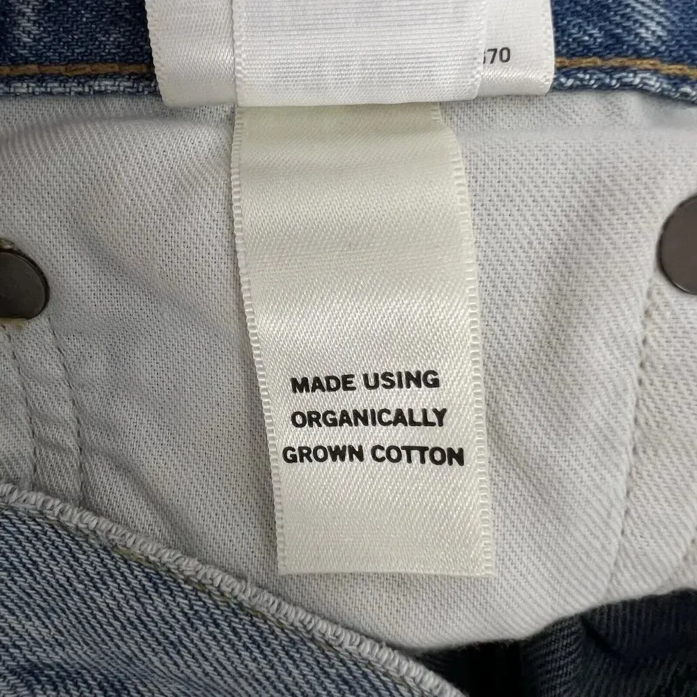 AGOLDE Mid Rise Relaxed Boot Cut Jeans in Curio Light Denim Organic Cotton 26 - Image 13