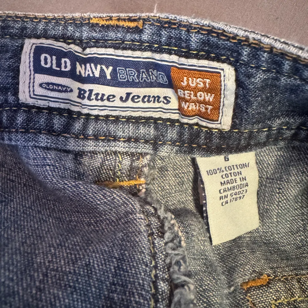 Vintage Old Navy Shorts Womens 6 Drawstring Light Wash Denim Jean‎ Festival - Image 3