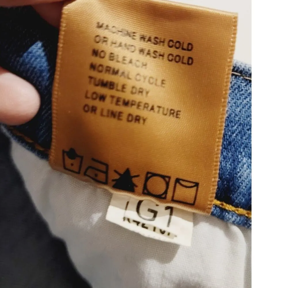 Driftwood Skylar Distressed Floral Embroidered Denim Skirt Blue 27 - Image 6