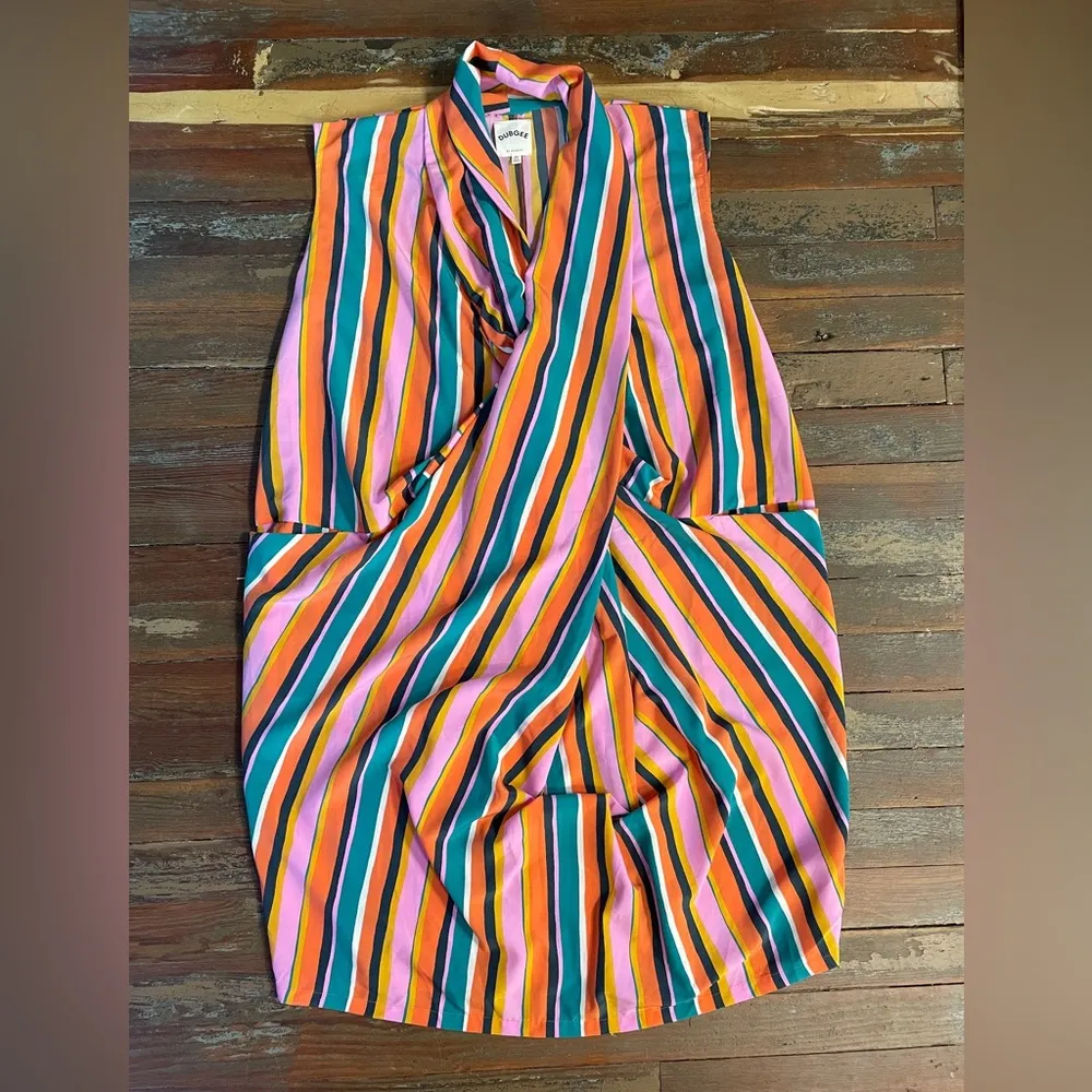 DUBGEE by Whoopi Boxy Colorful Stripe Pocket Sleeveless Dress - Image 11