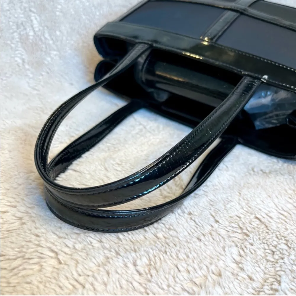 Yves Saint Laurent YSL Black Patent & Nylon Tote Bag - Image 8