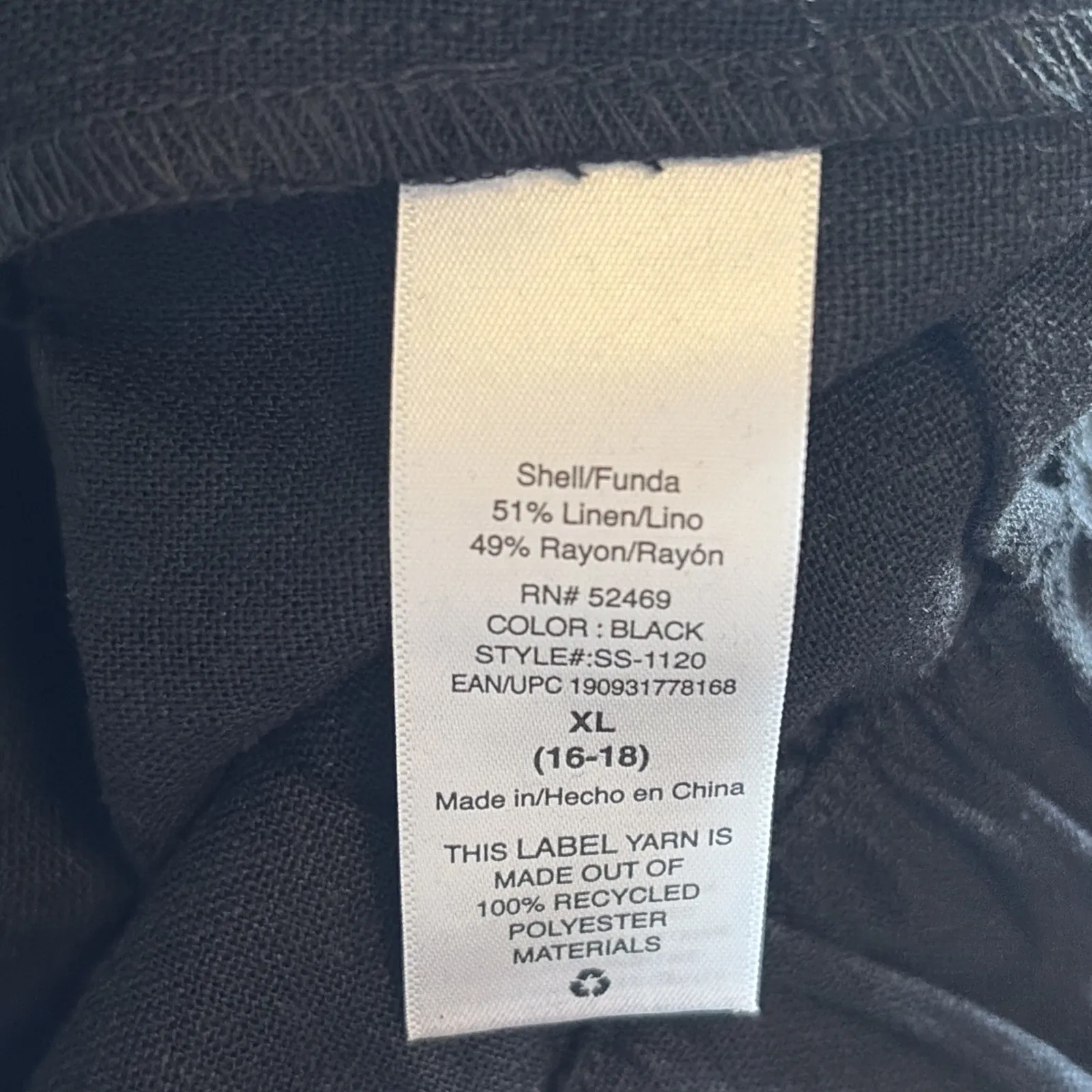 Scoop‎ Classic Black Linen Blend Pull On Casual Skort Womens XL 16 - Image 9