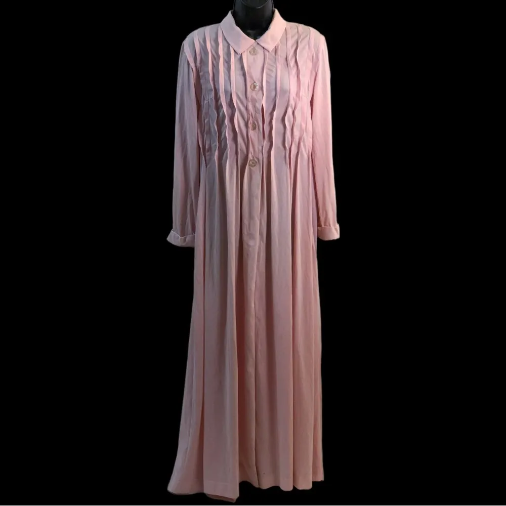 Vanity Fair Vintage  Pink Ruffle Button Down Dress - Image 8