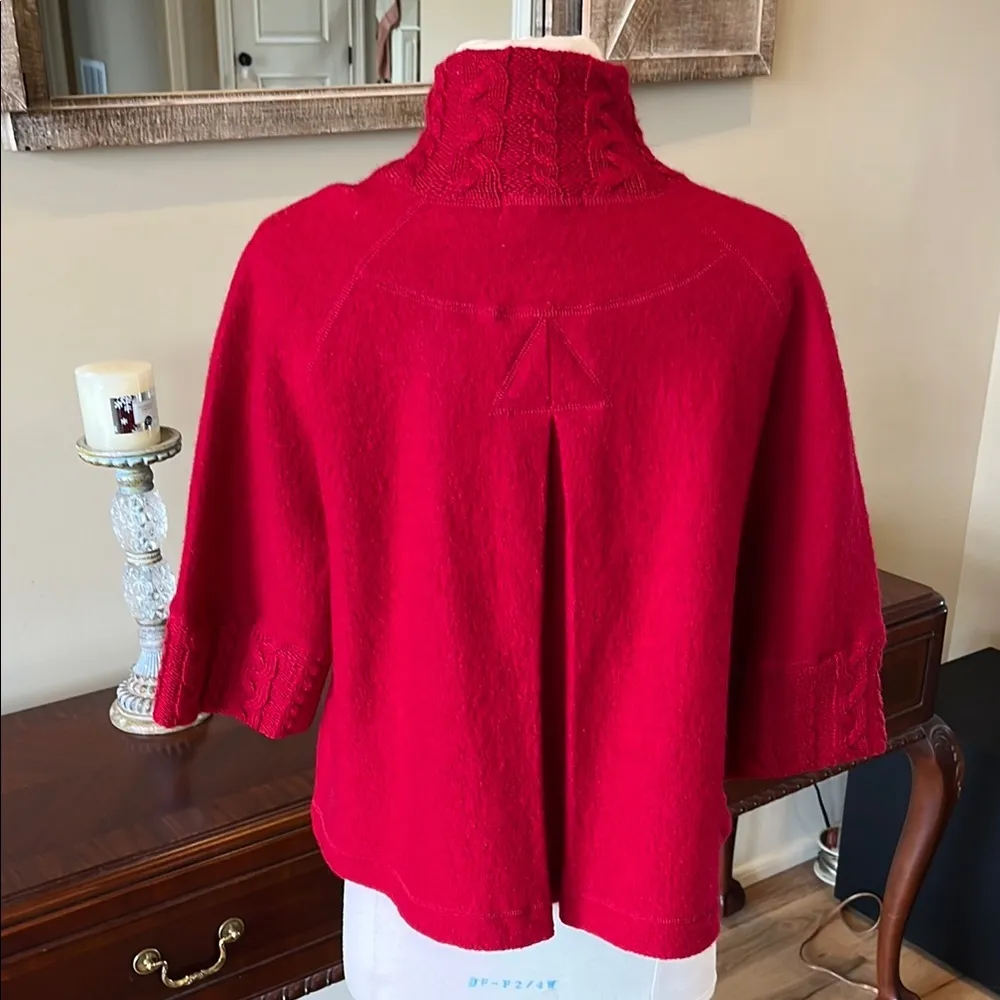 For Cynthia Red Cape with High Collar and Wide Sleeves - Image 9