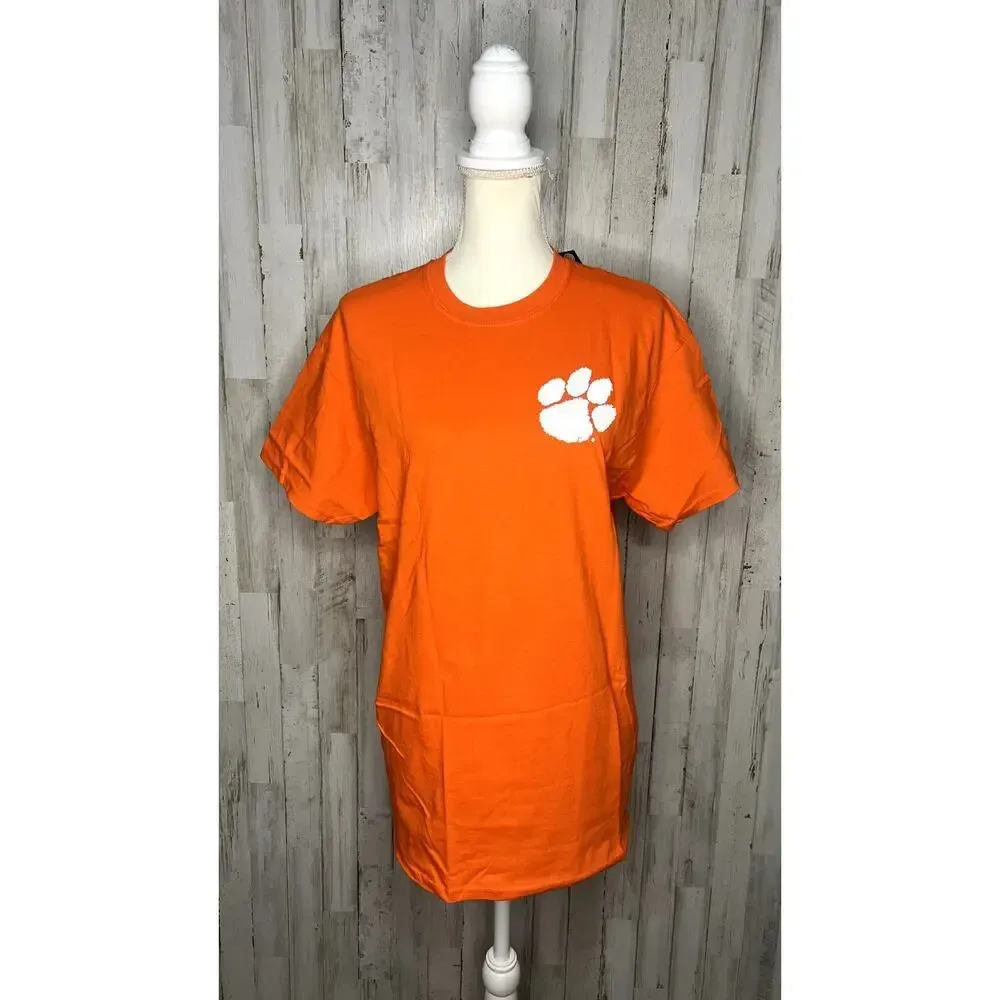 NWT Clemson University Orange Neon Palmetto‎ Trees Short Sleeve Unisex T-Shirt - Image 4