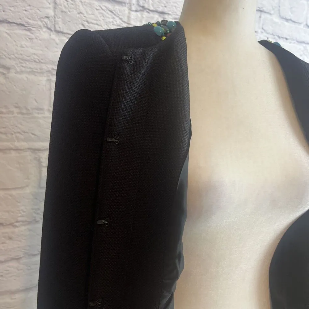 Muse For Boston Proper Beaded Fitted Black Career Blazer NWOT **Flawed Size 10 - Image 2