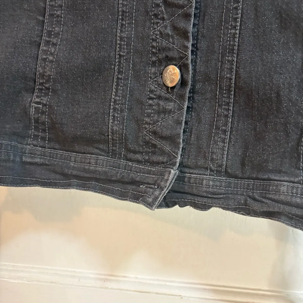 Tripp NYC Denim Bondage Black Jacket Goth Punk Daang Goodman Womens Small - Image 13