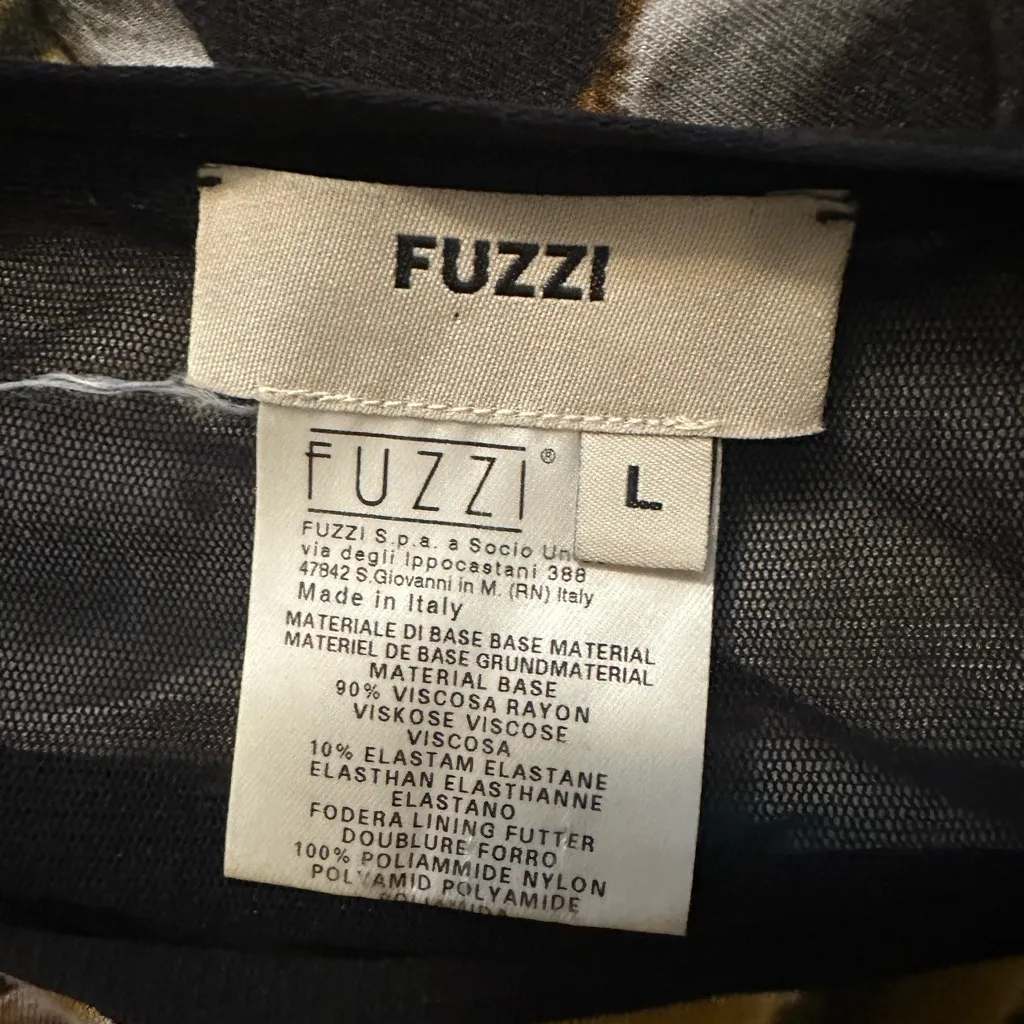 Fuzzi Abstract Print Midi Dress Size L Gold Size L - Image 4