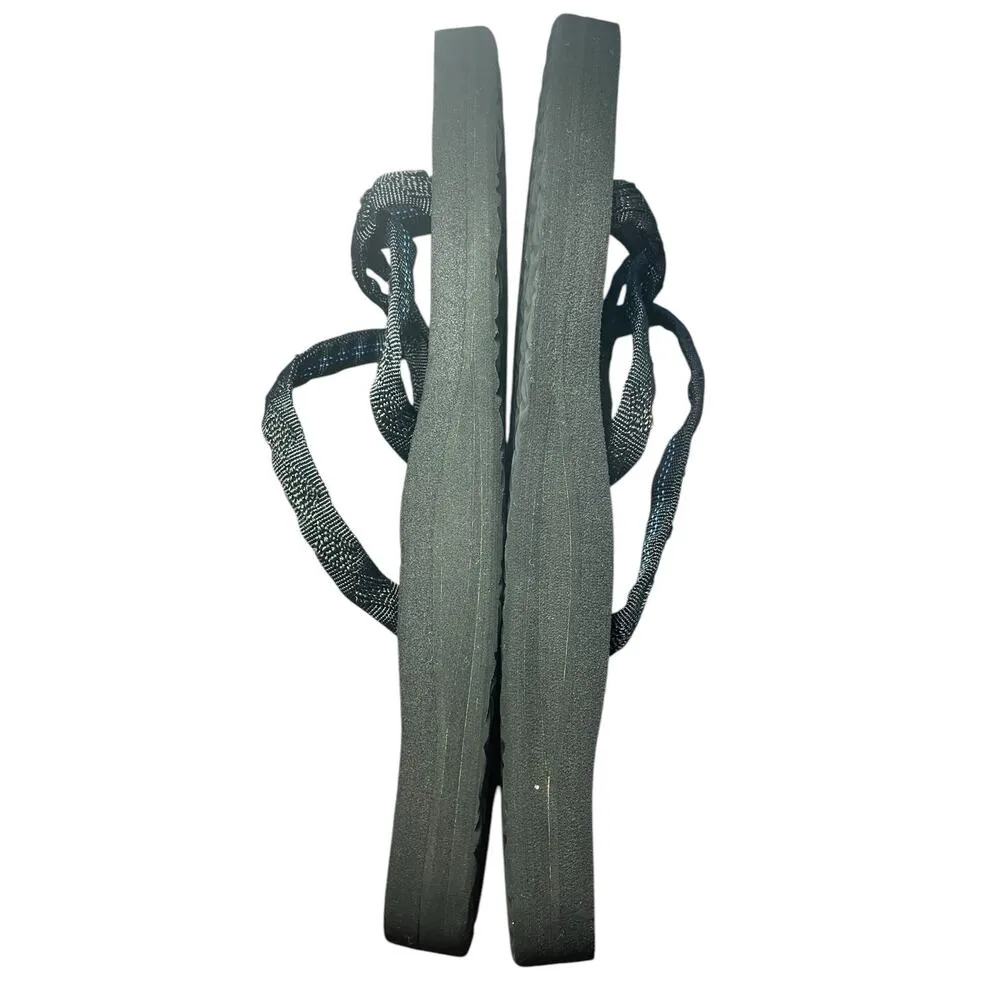 Teva Women 9 Black Thin Strap Canvas Sandals Mush Olowahu Slip-On Foam Flip Flop - Image 6