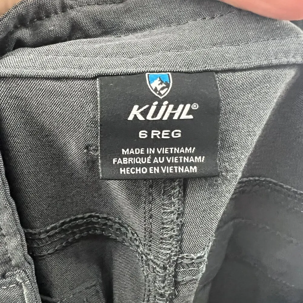 Kuhl Trekr Hiking Pants Gray Stretch Nylon Side Seam Cinch Womens 6 - Image 4