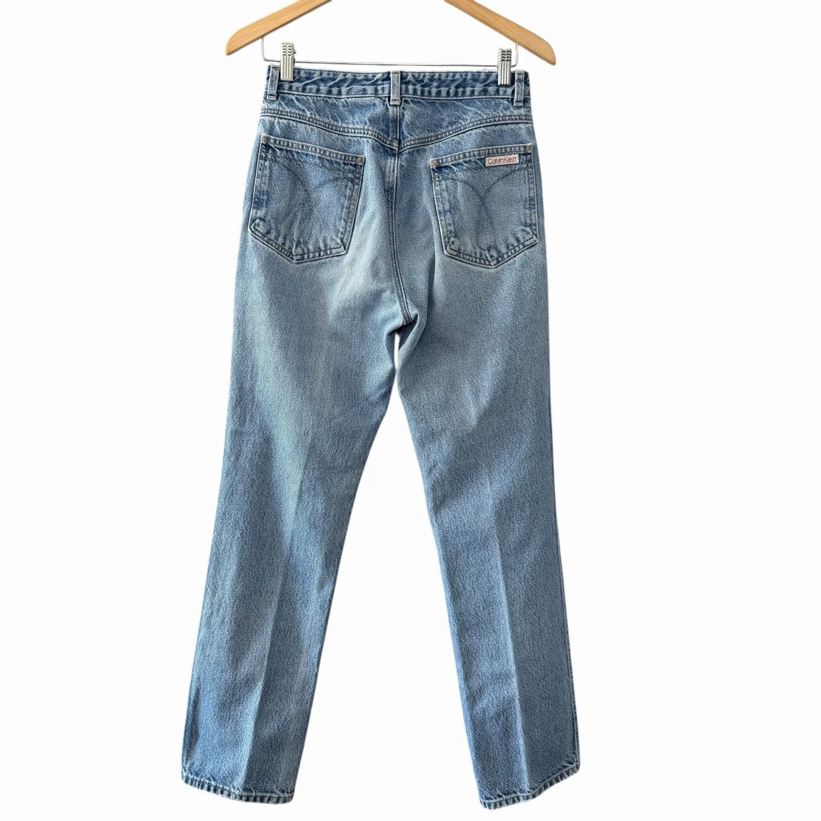 VTG 90s Calvin Klein Jeans Womens 26 Mom Straight Leg High Rise USA 100% Cotton - Image 2