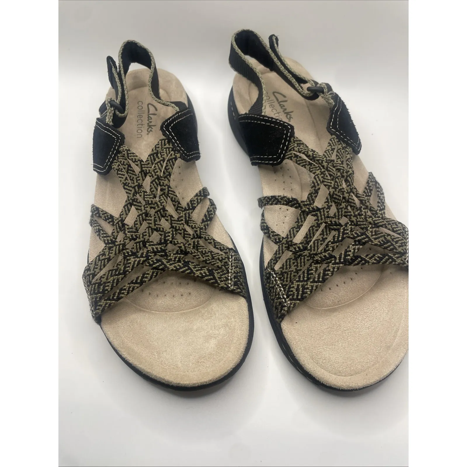 Clarks Women Amanda Ease Slingback Fisherman Sandals Size US 5.5M Sand Combi - Image 2