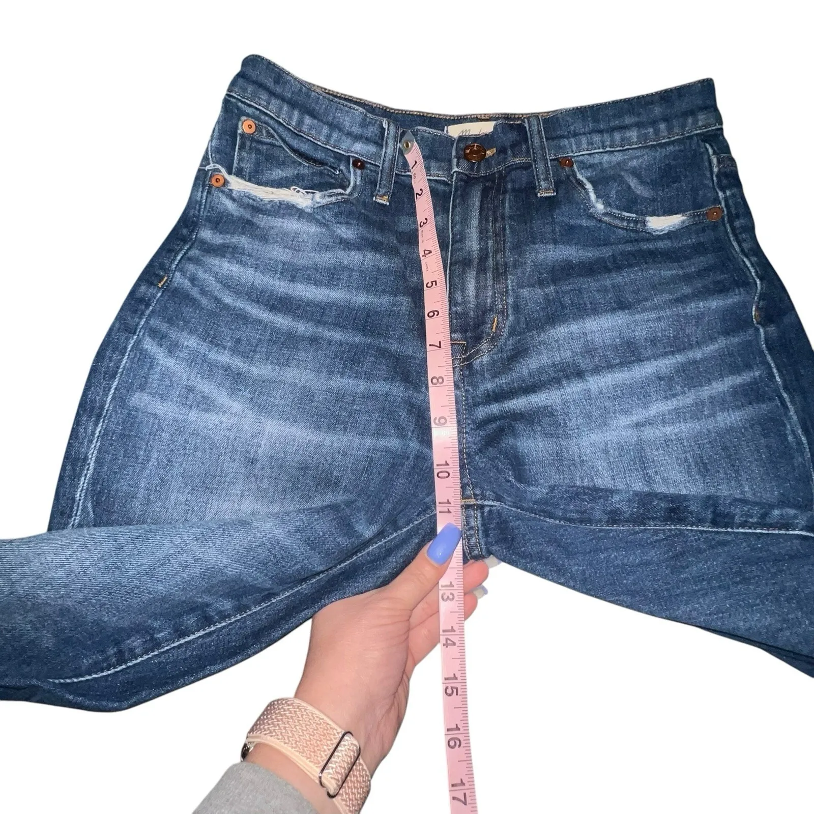 Madewell Jeans Women's Size 27 The High Rise Slim Boyjean Medium‎ Wash G7199 - Image 6