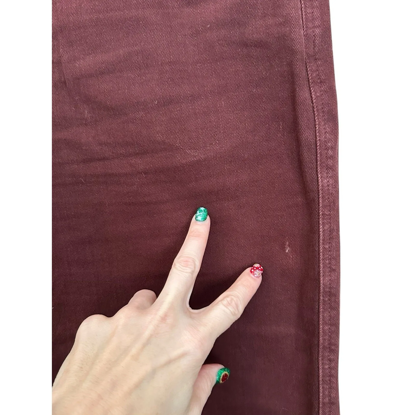 Judy Blue Jeans Womens 13/31 Maroon Garment Dyed Wide Leg Crop High Waist #K5-7 - Image 13