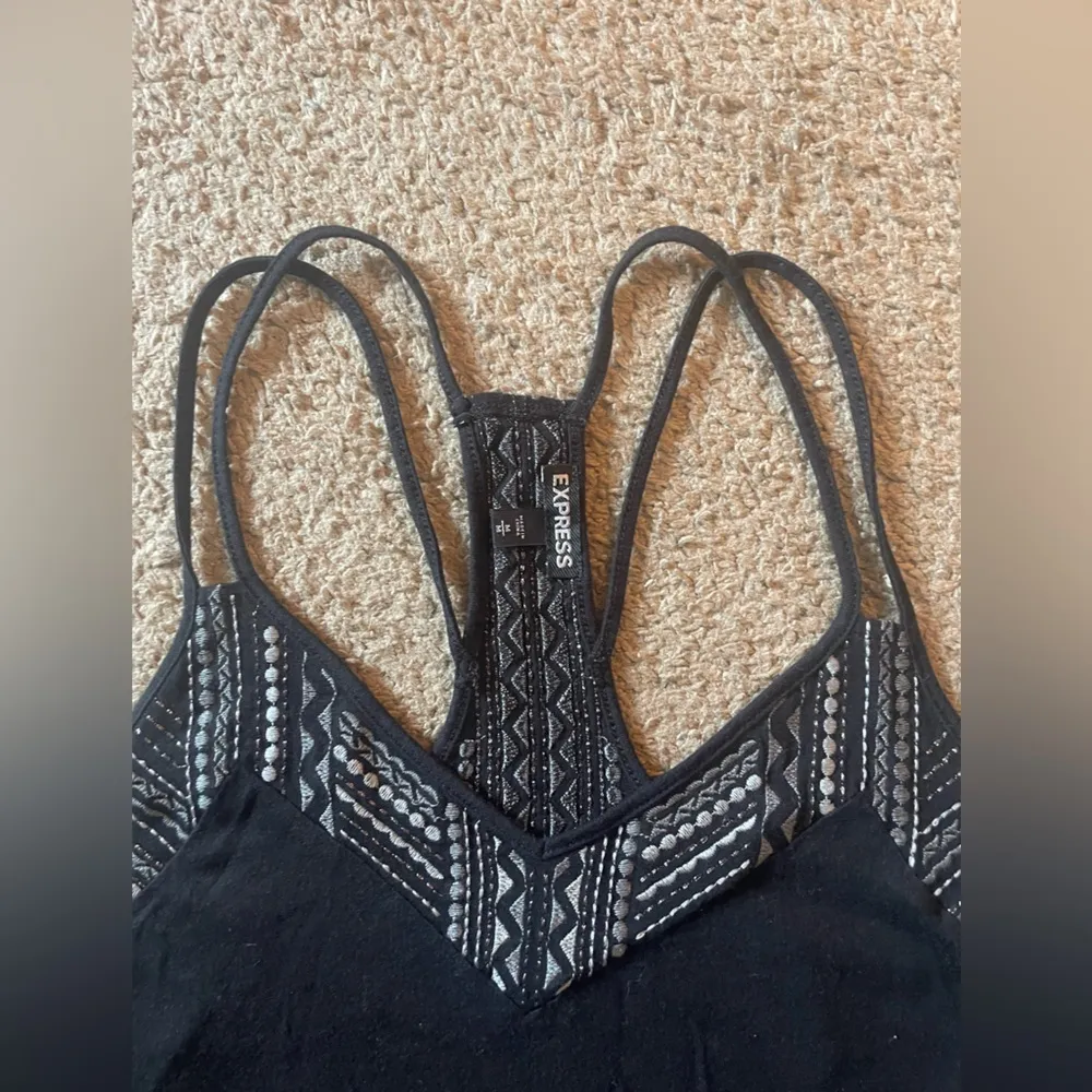 Express Spaghetti Strap V-Neck Razor-Back Relaxed-Fit Tank Top - Image 5