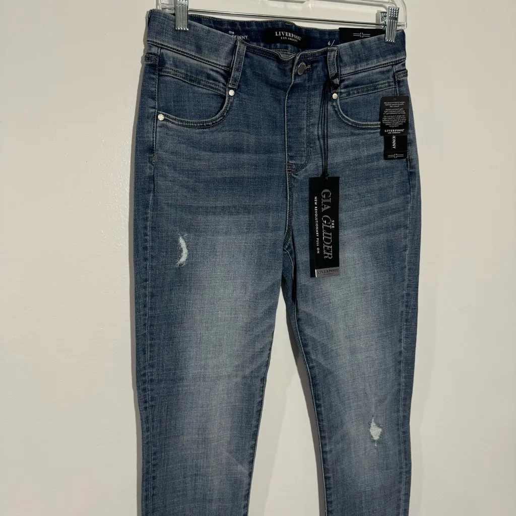 Stitch Fix Liverpool Gia Glider Ankle Skinny Jean In Atmore‎ NWT Size 6/28 Blue - Image 4