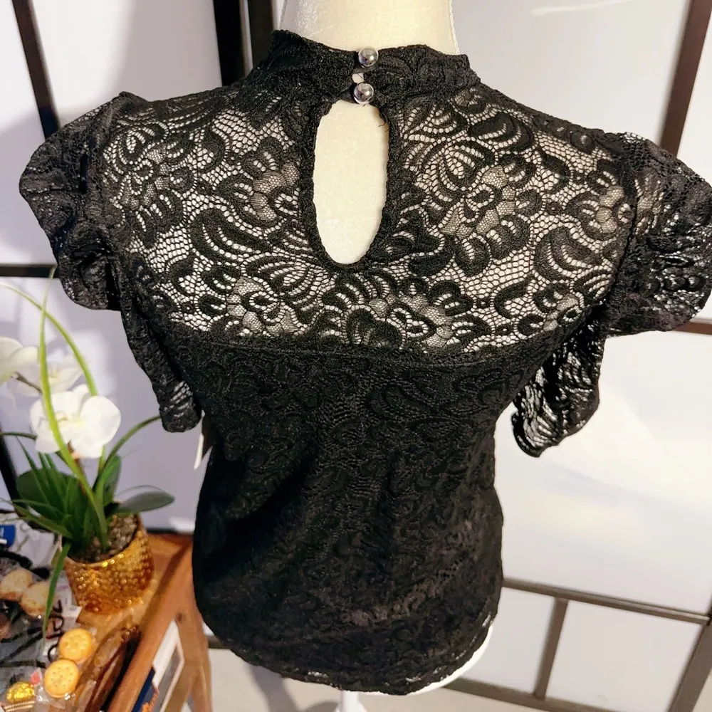 PerSeption concept black lace 2 pieces set top shirt - Image 5