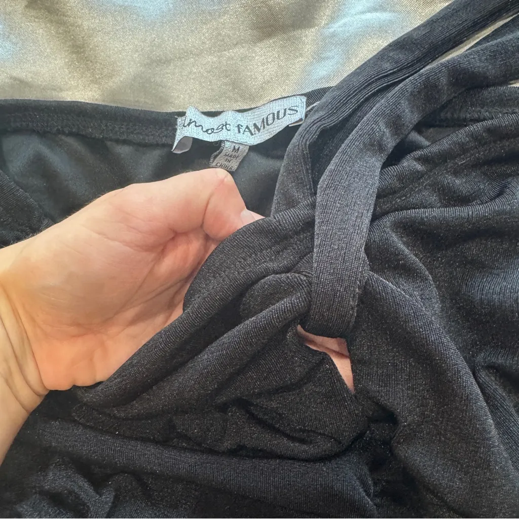 Slinky Black Mini Dress - Image 6