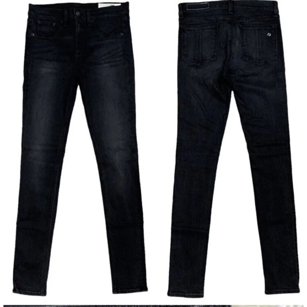 Rag & Bone Jeggings Size 26 High Rise Denim Leggings Black Grunge Goth P… - Image 5