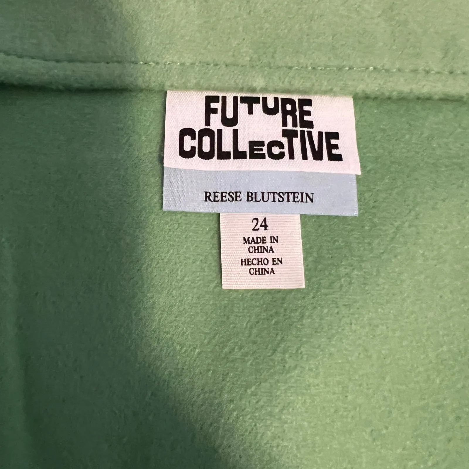 Future Collective with Reese Women's Green Felt Mini Skirt - Image 2