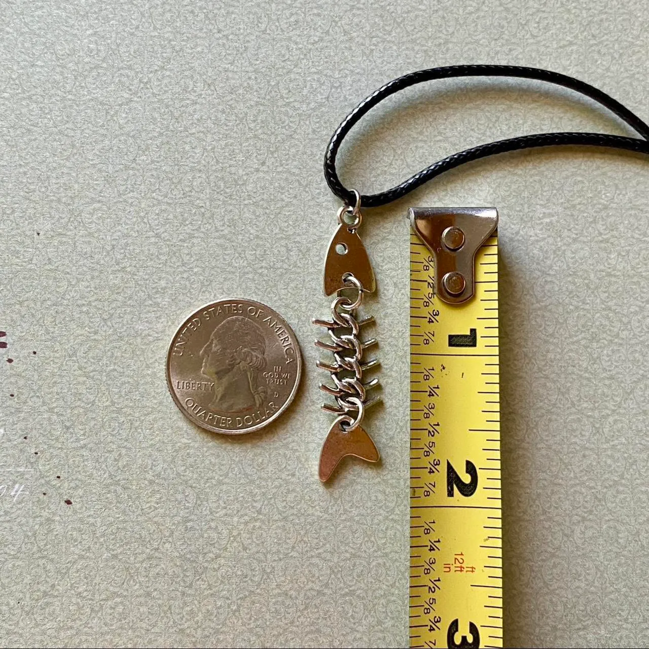 fish bone boho funky simple necklace🌀🐟💙 - Image 3