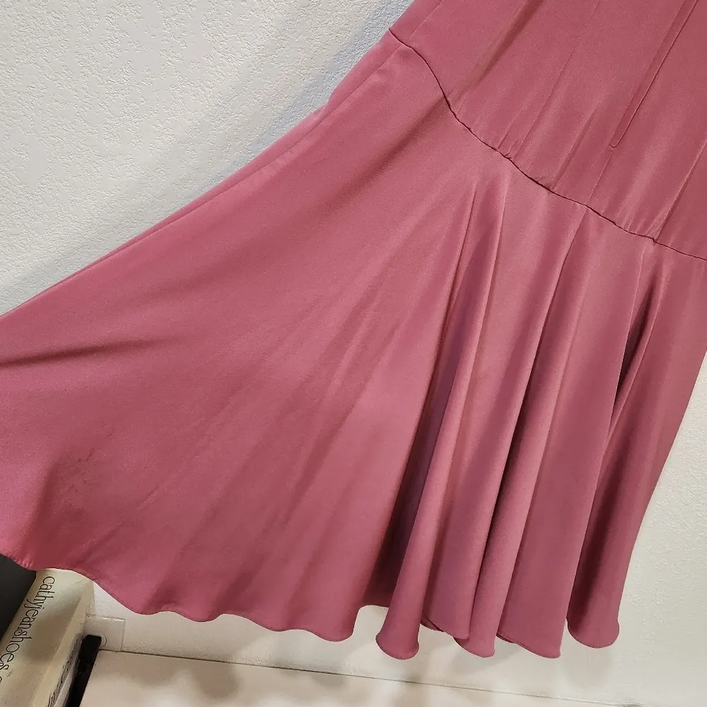 Jack Bryant 1920s Vintage Dusty Rose Pink Drop Waist Sleeveless Dress Black Size 14W - Image 9