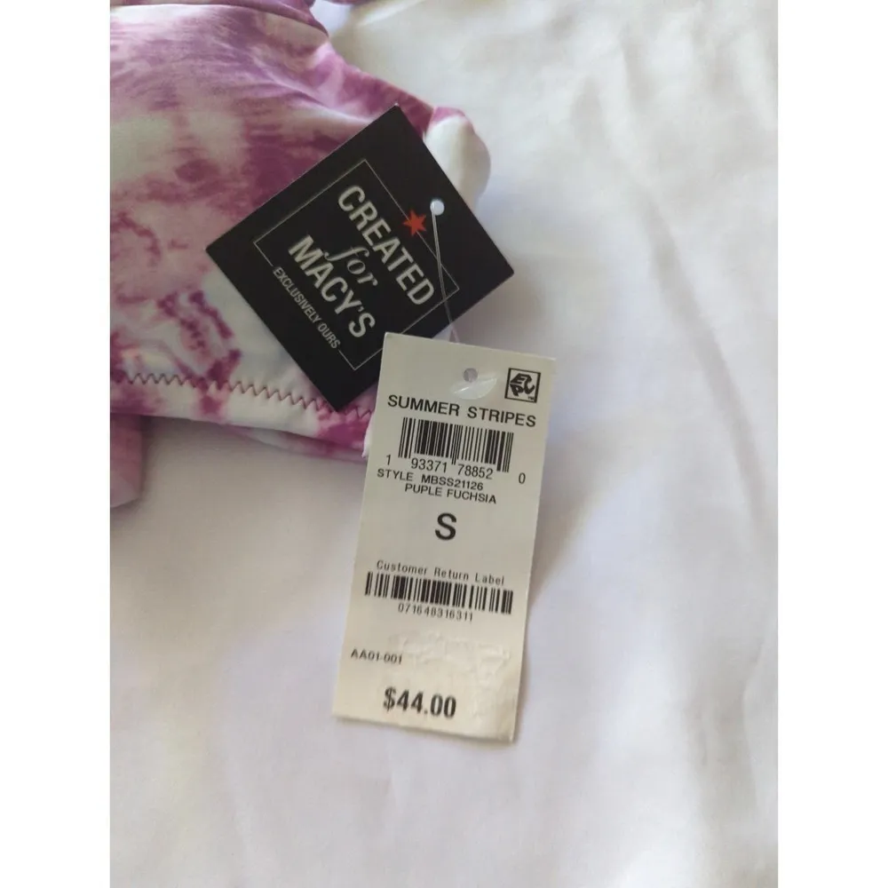 Bar III‎ Women's Pink White Tie Dye Swimwear Top Small NWT - Image 8