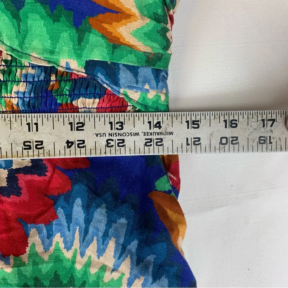 FARM Rio size large midi sun dress Chevron toucans Vibrant Zigzag - Image 7