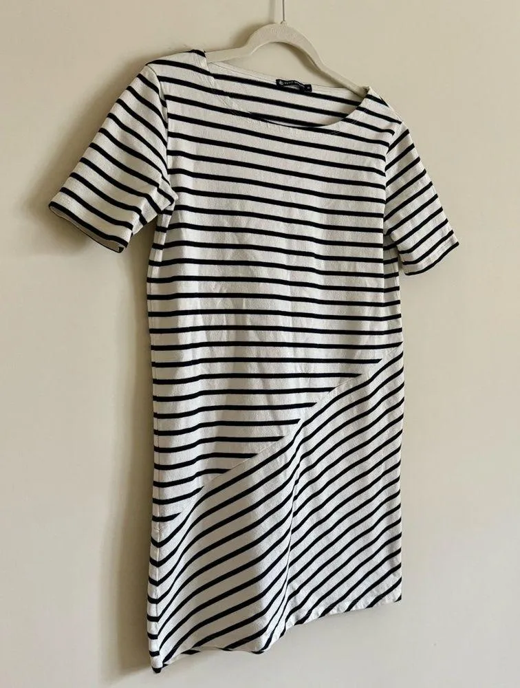 Petit Bateau Marinière Sailor Dress – White and Blue Striped Nautical Size Small - Image 2