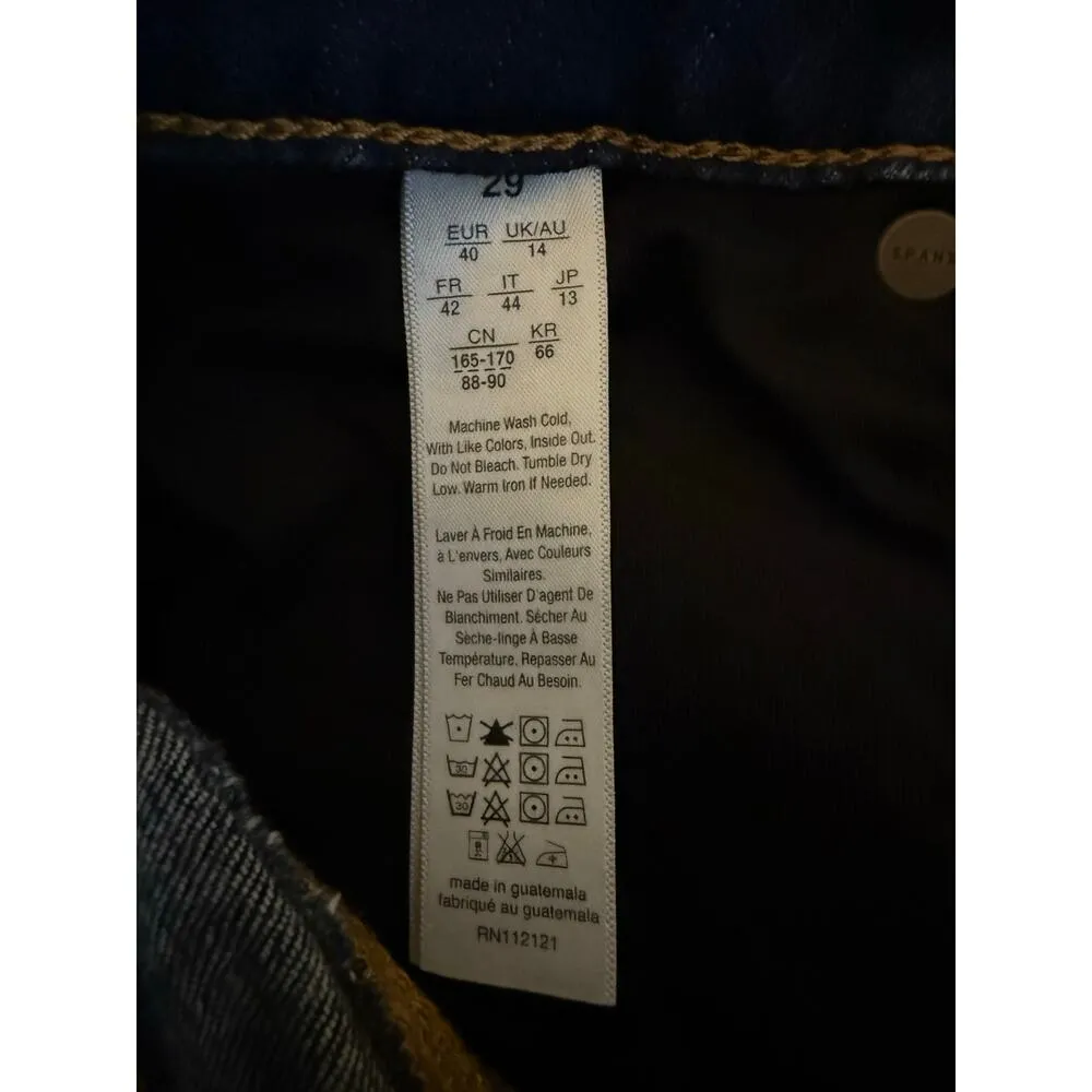 SPANX The Slim-X Straight Denim Jeans Women’s Size 29 Blue Dark Wash Stretch - Image 6