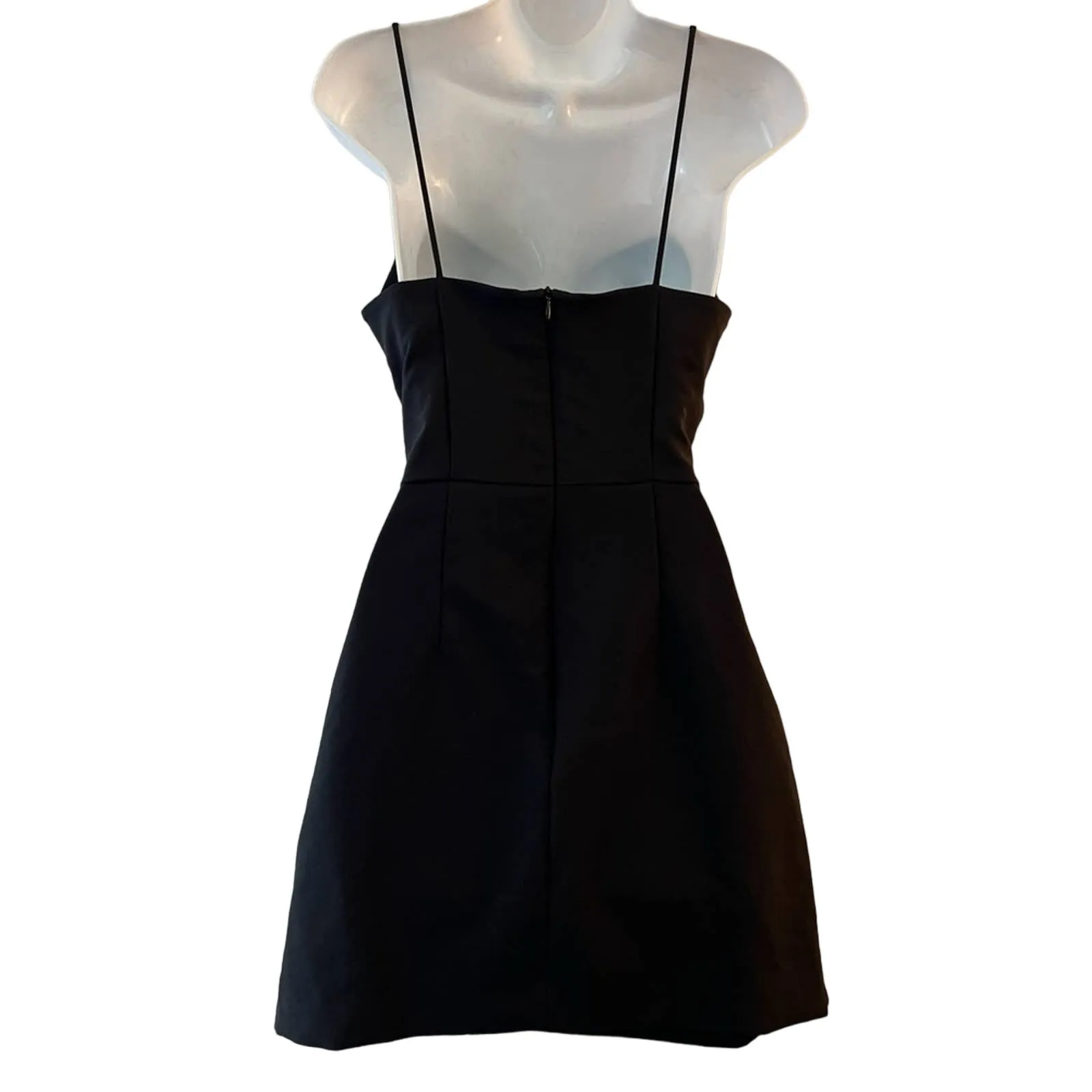 Zara Midriff Cut Out Black Mini Spaghetti Strap Dress size L Sexy Party LBD - Image 7