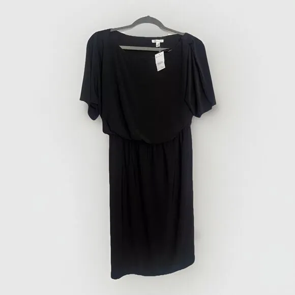 NWT Versona - Black Maroon striped 3/4 sleeve stretch shift dress, L - Image 2