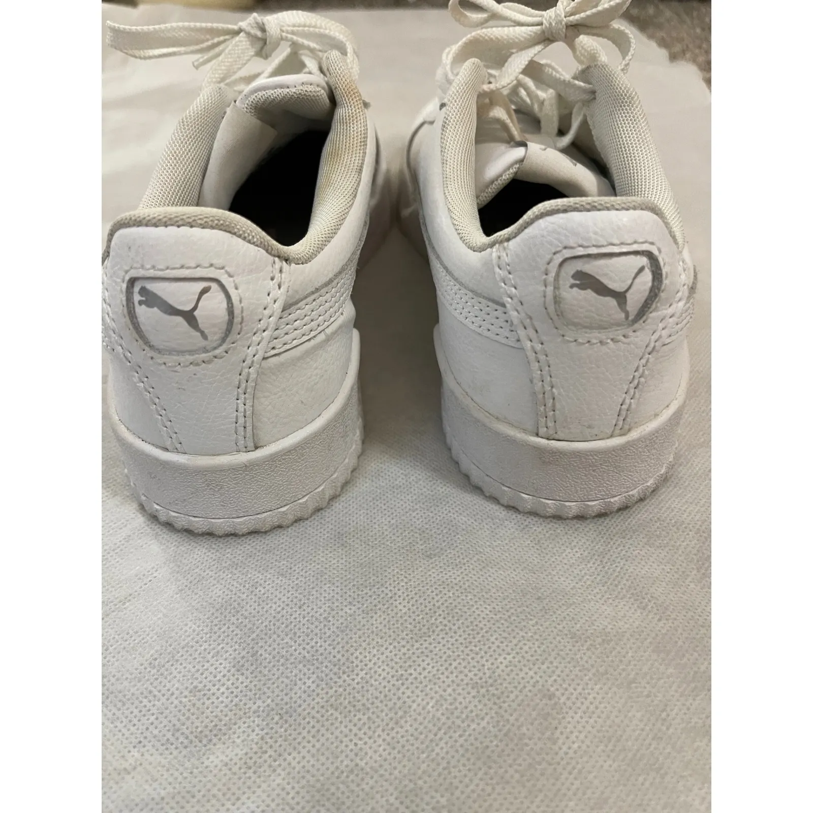 Puma Carina Leather Sneakers White Women Size 7.5 US 38 EU Platform - Image 2