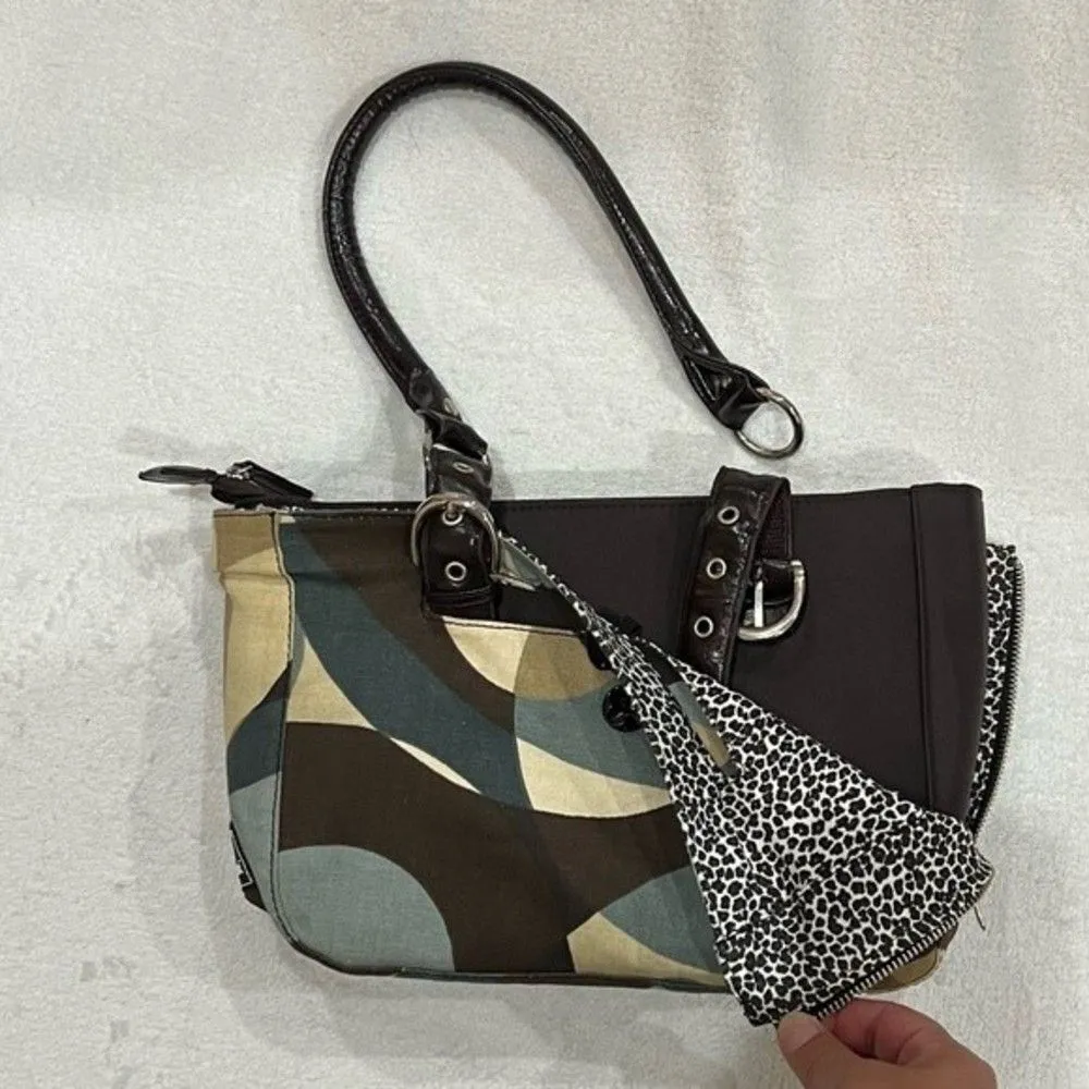 Luvali Dark Brown Bag with Kaleidoscope/Jungle Cover - Image 4