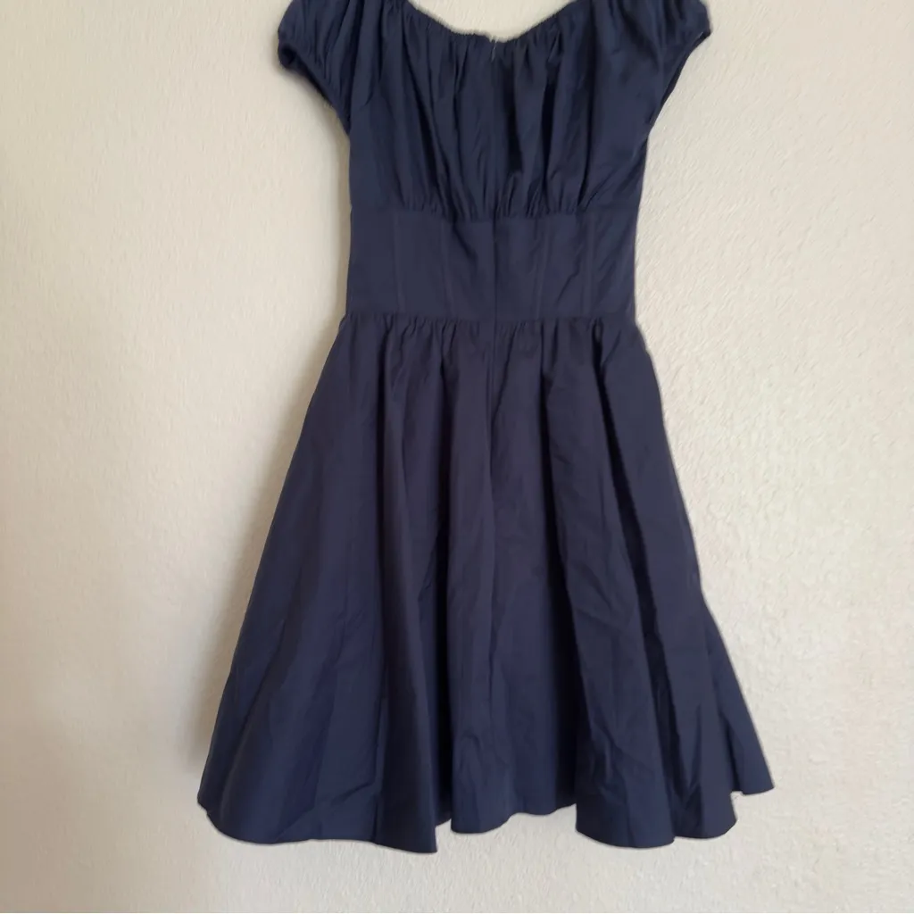 NWOT house of cb French Navy Gathered Mini Dress - Image 11