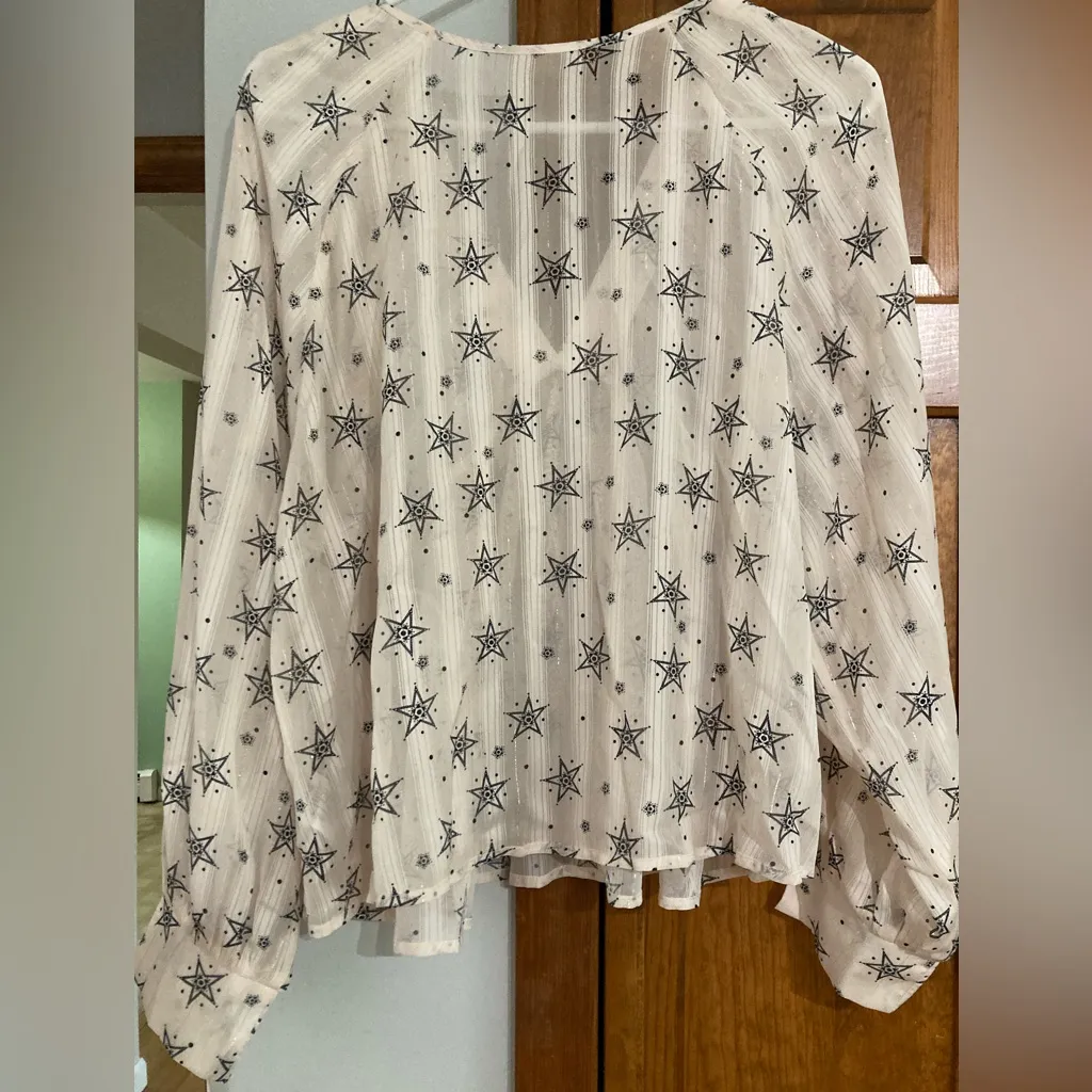 CIDER Star Whimsigoth Patterned sheer Blouse M Medium - Image 2