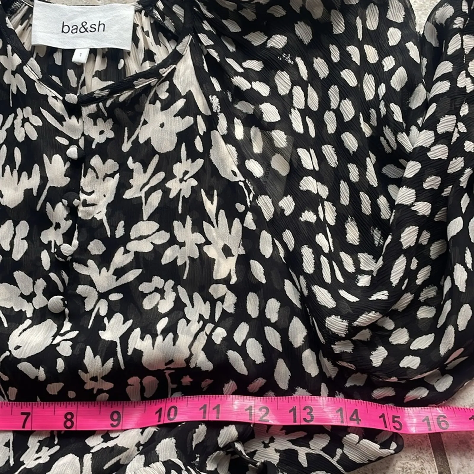 Ba&Sh Fiona Long Sleeve Dress Noir Floral - Image 13