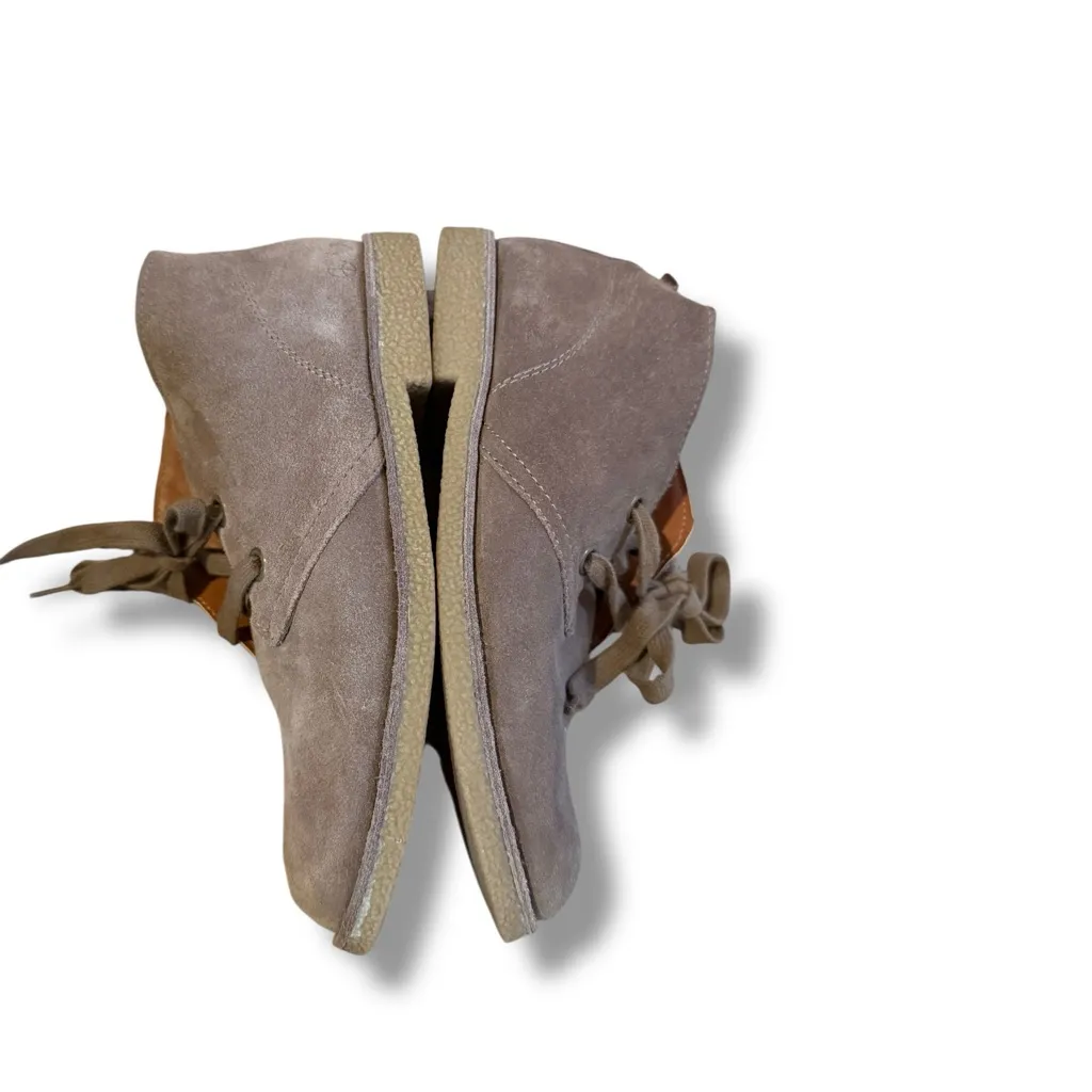 Lucky Brand Emillia Suede Ankle‎ Boots Women’s Size 7.5 Taupe Lace Up Casual - Image 4